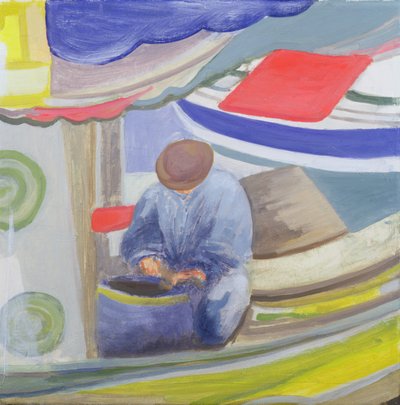Pêcheur grec à la fin de la journée - Kate Yates