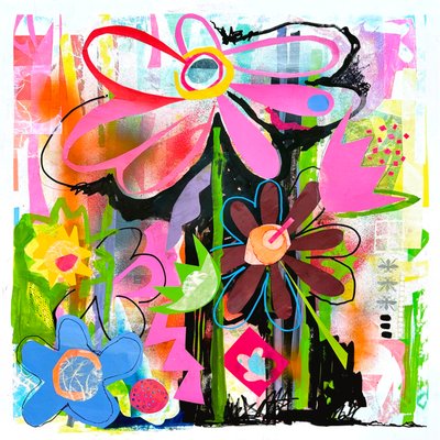 urban eden, 2025 (technique mixte sur papier) - Kathy Dunaway
