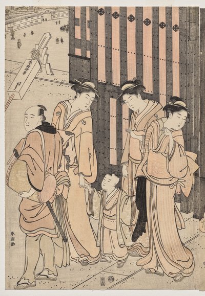 Mille automnes, dix mille ans sur le pont Tokiwa - Katsukawa Shuncho
