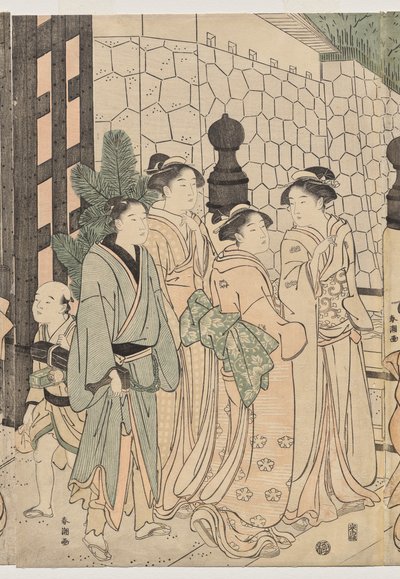 Mille automnes, dix mille ans sur le pont Tokiwa - Katsukawa Shuncho
