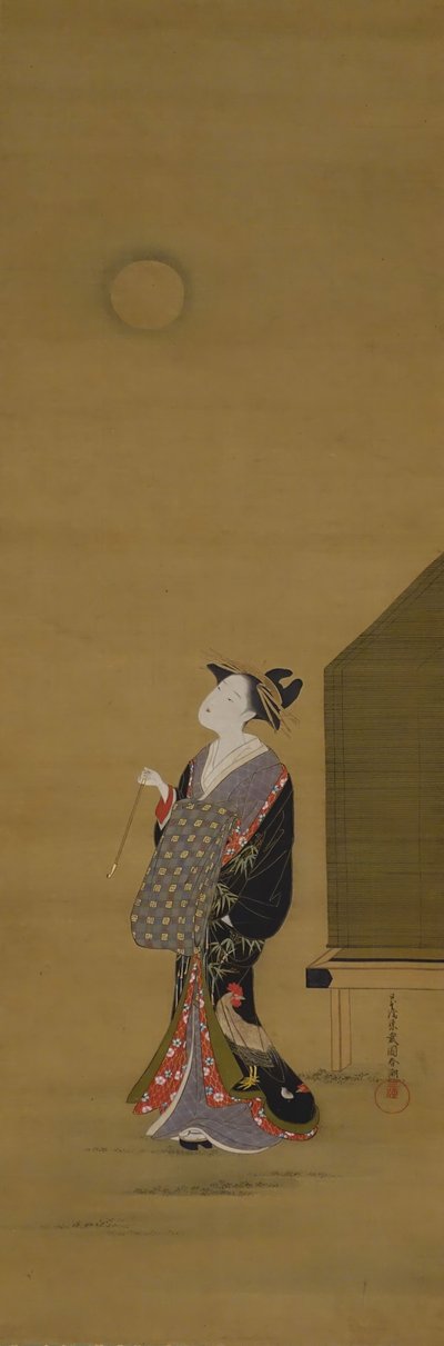 Beauté regardant la lune - Katsukawa Shuncho