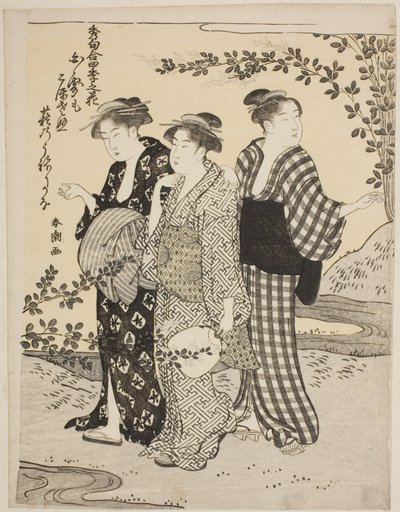 Trèfles en été, de la série "Les plus beaux odes sur les fleurs des quatre saisons (Shuku awase, shiki no hana)" - Katsukawa Shuncho