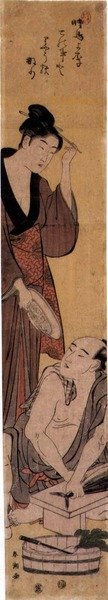 Poissonnier et beauté, c.1790s - Katsukawa Shuncho