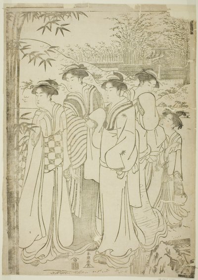 Parodie des sept sages de la forêt de bambous - Katsukawa Shuncho