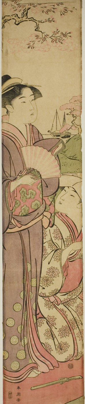 Contemplation des cerisiers en fleurs - Katsukawa Shuncho