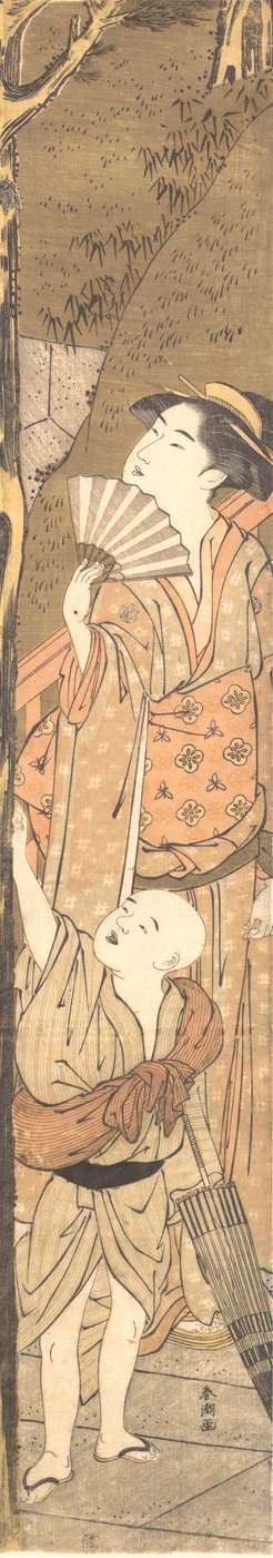 Femme et petit garçon, fin 18e-début 19e siècle - Katsukawa Shuncho