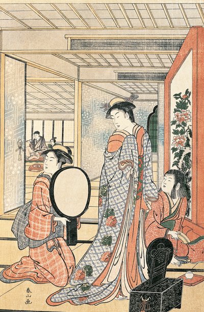 Femme devant un miroir - Katsukawa Shuncho