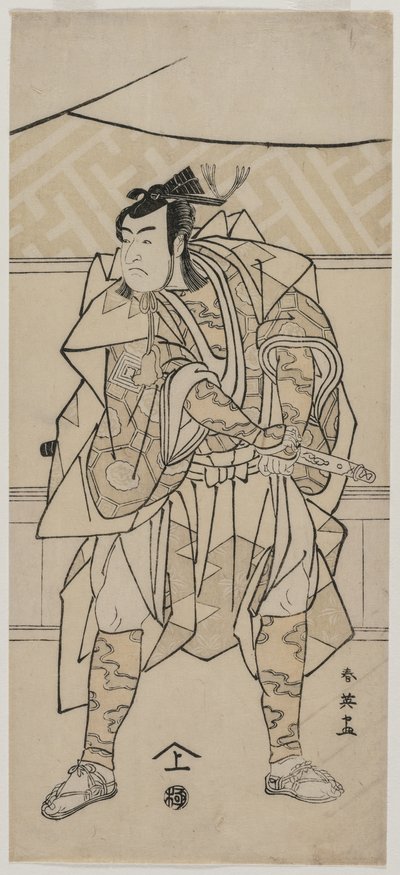 Ichikawa Monnosuke II en samouraï - Katsukawa Shunei