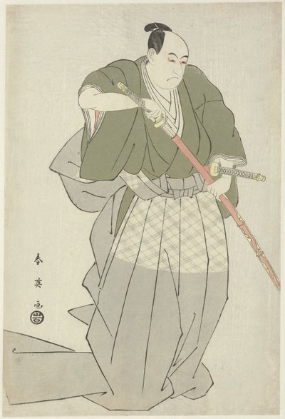 Momonoi Wakasanosuke tirant une épée - Katsukawa Shunei