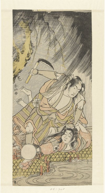 Acteurs Matsumoto Koshiro IV et Iwai Hanshiro IV comme Yoemon et Kasane - Katsukawa Shunko