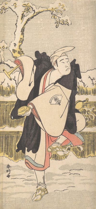 Onoe Matsusuke en tant que Kannen-Butsu ou moine bouddhiste mendiant, vers 1790 - Katsukawa Shunko