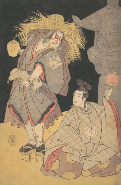 Scène du drame Yuki-motsu-take Furisode Genji, décembre 1785 - Katsukawa Shunko