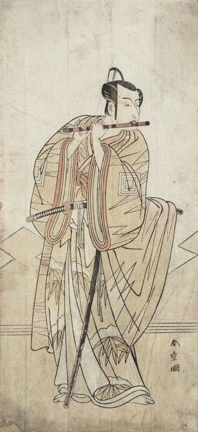 Un Acteur Jouant de la Flûte - Katsukawa Shunsho