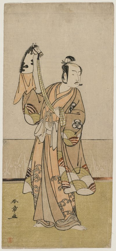 Bando Hikosaburo III tenant une marionnette, milieu des années 1770 - Katsukawa Shunsho