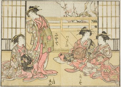 Courtisanes du Kadotamaya, du livre "Miroir des belles femmes des quartiers de plaisir," vol. 1 - Katsukawa Shunsho