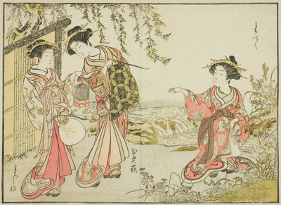 Courtisanes du Kadotsutaya, du livre "Miroir des belles femmes des quartiers de plaisir," vol. 1 - Katsukawa Shunsho