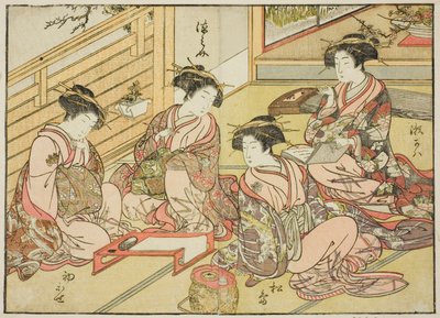Courtisanes du Matsubaya, du livre "Miroir des belles femmes des quartiers de plaisir," vol. 1 - Katsukawa Shunsho