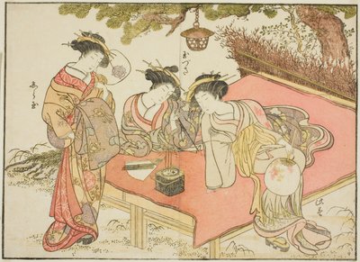 Courtisanes du Yadaya, du livre "Miroir des belles femmes des quartiers de plaisir (Seiro bijin awase sugata kagami)," vol. 1 - Katsukawa Shunsho