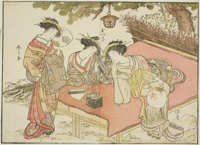 Courtisanes de Yadaya, du livre "Miroir des belles femmes des quartiers de plaisir (Seiro bijin awase sugata kagami)" - Katsukawa Shunsho