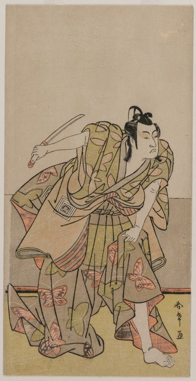 Ichikawa Monnosuke II en Soga no Goro, vers fin des années 1770 - Katsukawa Shunsho
