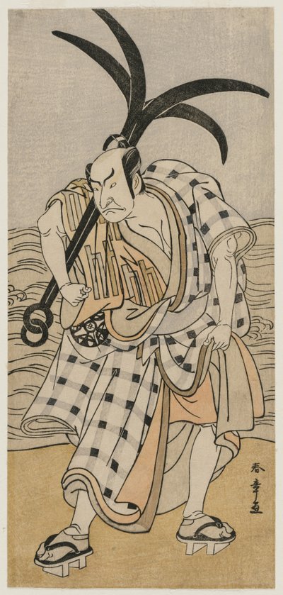 Nakamura Nakazo I en citadin tenant une ancre, vers 1780 - Katsukawa Shunsho