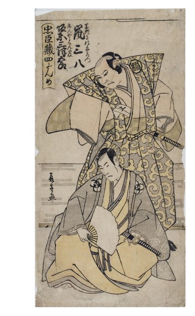 Le Trésor des loyaux vassaux, Acte 4. Acteurs Arashi Sanpachi et Bando Mitsugoro - Katsukawa Shunsho
