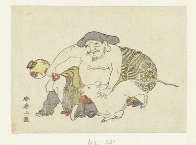 Daikoku et son rat - Katsukawa Shunzan