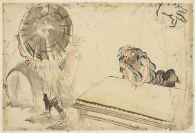 Fabricant de mochi et fabricant de tatami (deux croquis) - Katsushika (school of) Hokusai