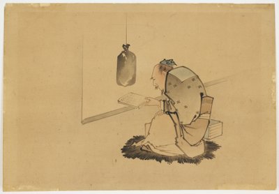 Érudit lisant à une fenêtre - Katsushika (school of) Hokusai