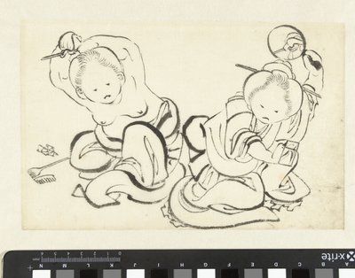 Deux femmes se coiffant - attributed to Katsushika Hokusai