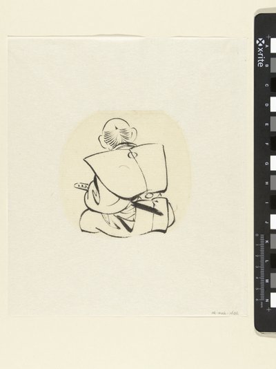 Homme assis, vu de dos - attributed to Katsushika Hokusai