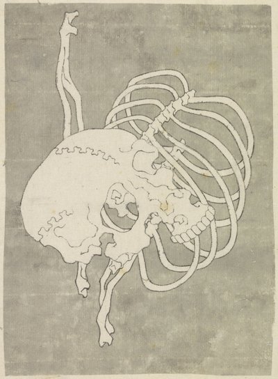Crâne et cage thoracique - Katsushika Hokusai (possibly)