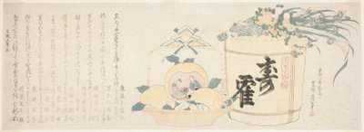Tonneau de saké et panier d