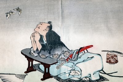 Un philosophe observant une paire de papillons, 1814-1819 - Katsushika Hokusai