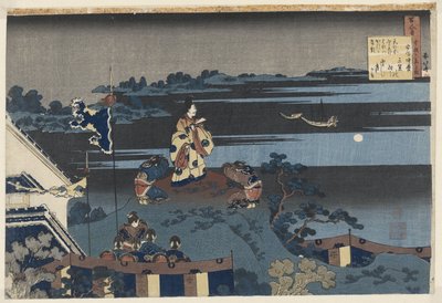 Abe no Nakamaro regardant la lune - Katsushika Hokusai