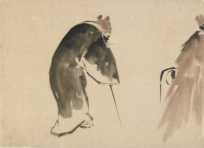 Une vieille souris habillée d