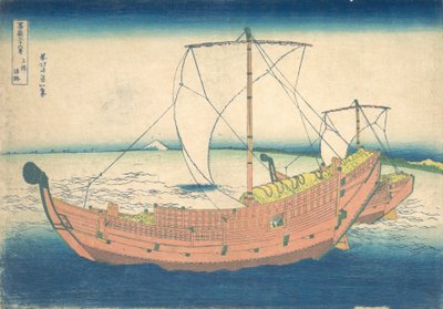 En mer au large de Kazusa, de la série Trente-six vues du mont Fuji..., vers 1830-32 - Katsushika Hokusai