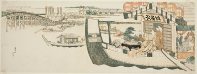 Parties de bateau sur la rivière Sumida - Katsushika Hokusai