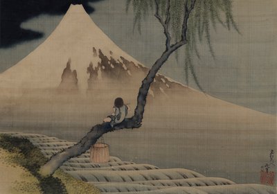 Garçon regardant le mont Fuji, 1839 - Katsushika Hokusai