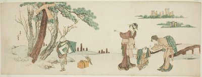 Garçon lâchant un cerf-volant - Katsushika Hokusai