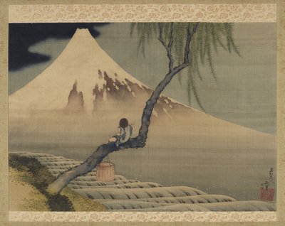Garçon regardant le Mont Fuji, 1839 - Katsushika Hokusai