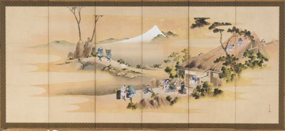 Scènes de campagne et Mont Fuji, une paire, période Edo, vers 1830-1832 - Katsushika Hokusai
