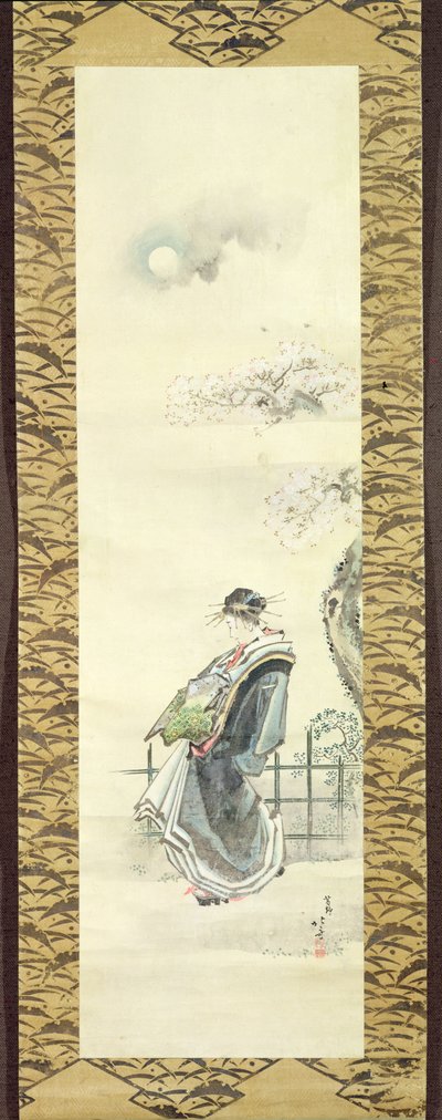 Courtisane en promenade - Katsushika Hokusai