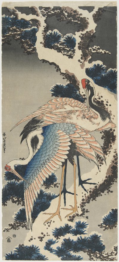 Grues sur pin, vers 1834 - Katsushika Hokusai