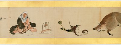 Rouleau de main avec images diverses, période Edo, 1839 (détail) - Katsushika Hokusai