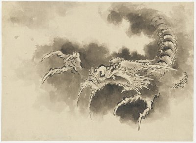 Dragon émergeant des nuages, période Edo - Katsushika Hokusai
