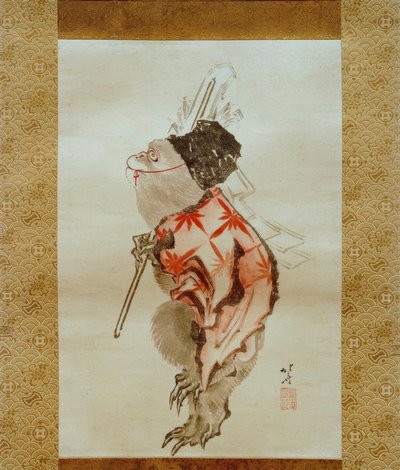 Singe dressé - Katsushika Hokusai