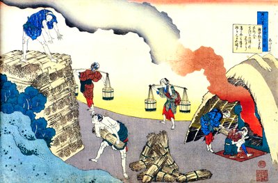De la série Cent poèmes par cent poètes : Fujiwara no Teika, c1830 - Katsushika Hokusai