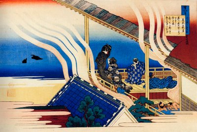 De la série Cent poèmes par cent poètes : Fujiwara no Yoshitaka, vers 1830 - Katsushika Hokusai