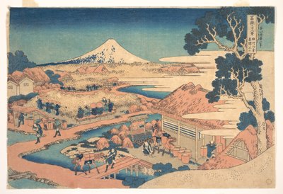 Le mont Fuji vu depuis les plantations de thé de Katakura à Suruga (Sunshū Katakura chaen no Fuji), tiré de la série « Les trente-six vues du mont Fuji » (Fugaku sanjūrokkei) - Katsushika Hokusai